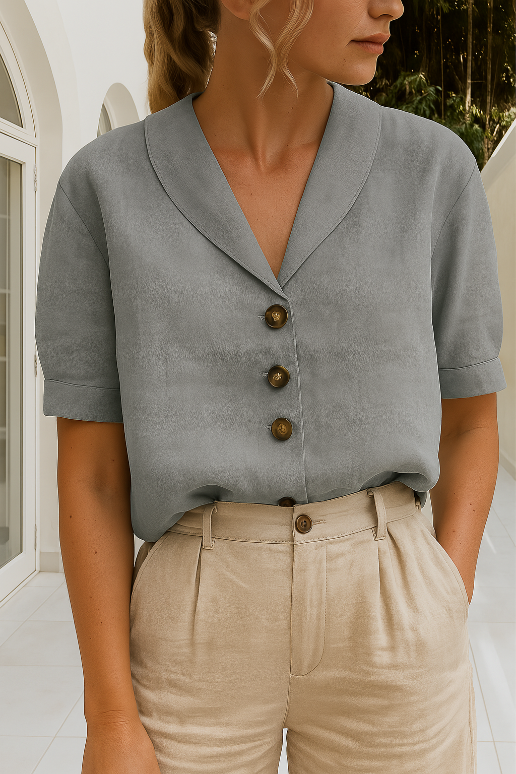 Diane | Blouse Blanche Boutonnée