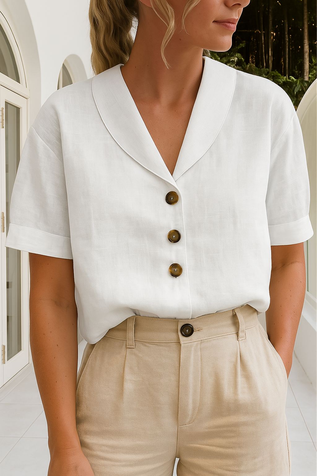 Diane | Blouse Blanche Boutonnée