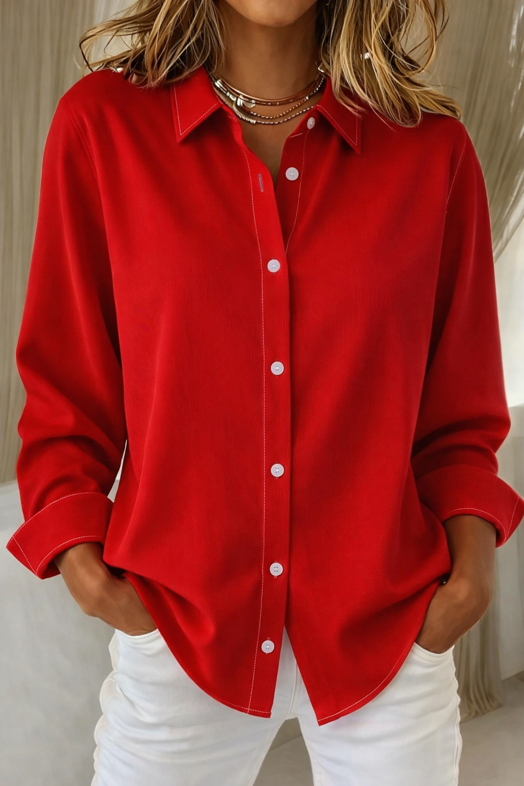 Violette | Chemise Rose Boutonnée