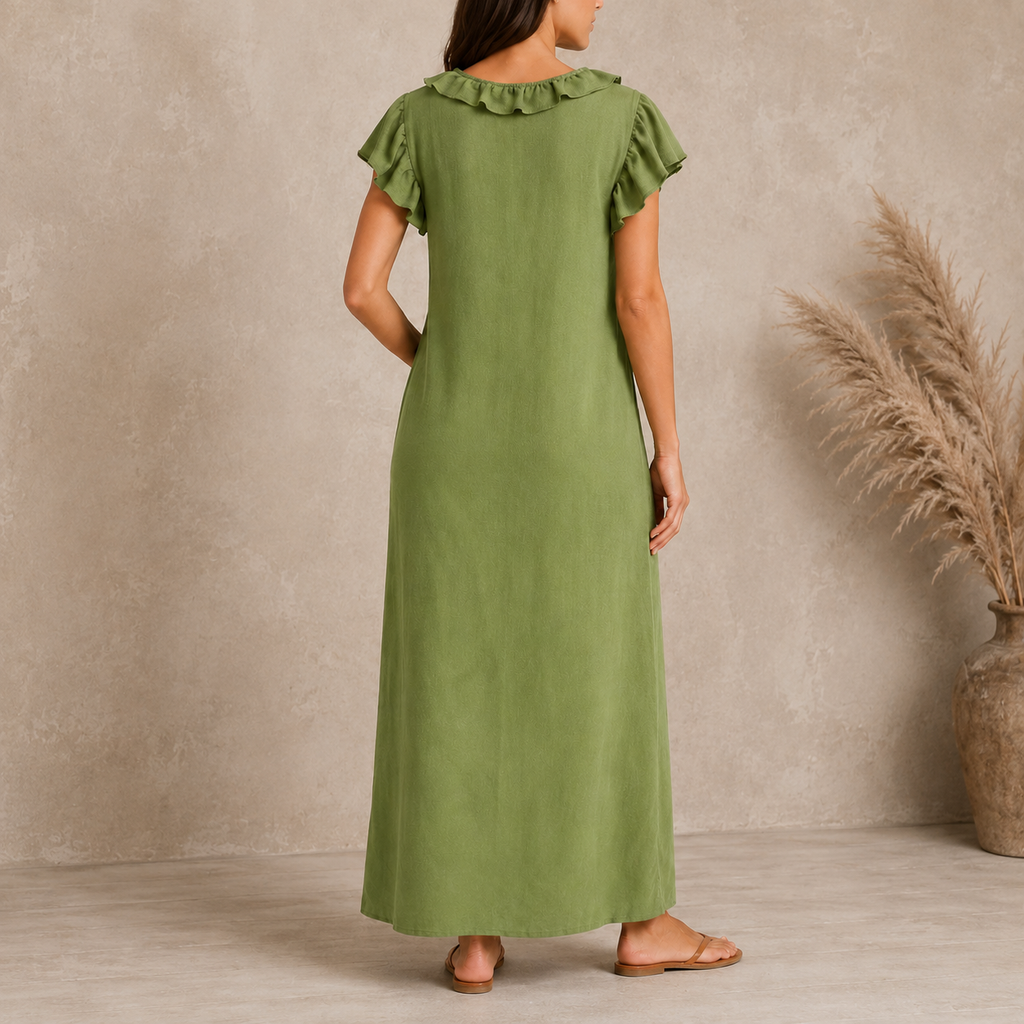 Carrina | Robe Maxi à Volants et Poches