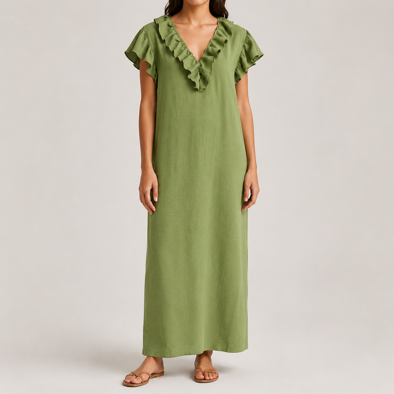 Carrina | Robe Maxi à Volants et Poches