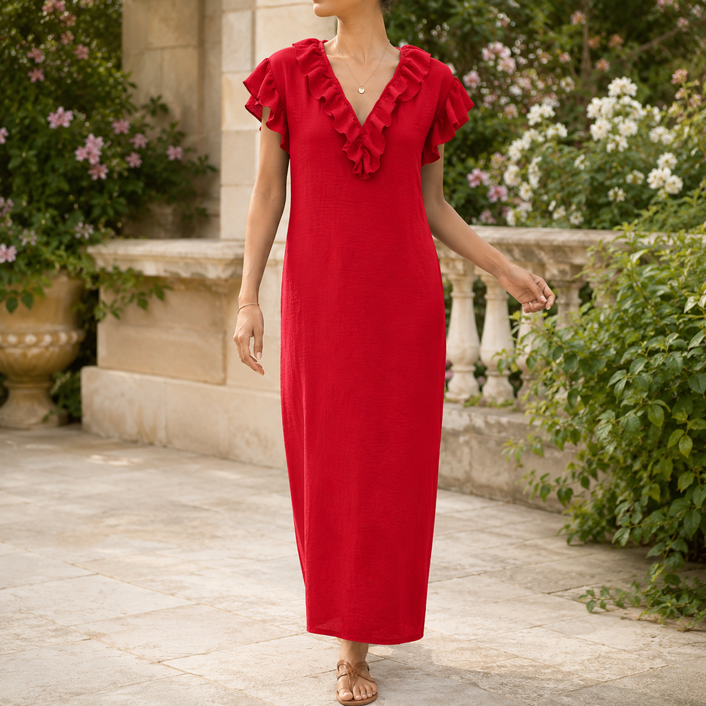 Carrina | Robe Maxi à Volants et Poches