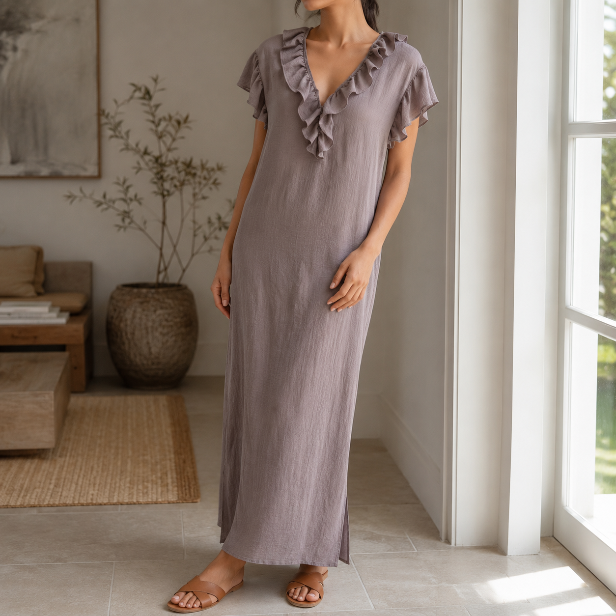 Carrina | Robe Maxi à Volants et Poches