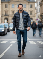 Doudoune homme urbaine matelassée coupe nette