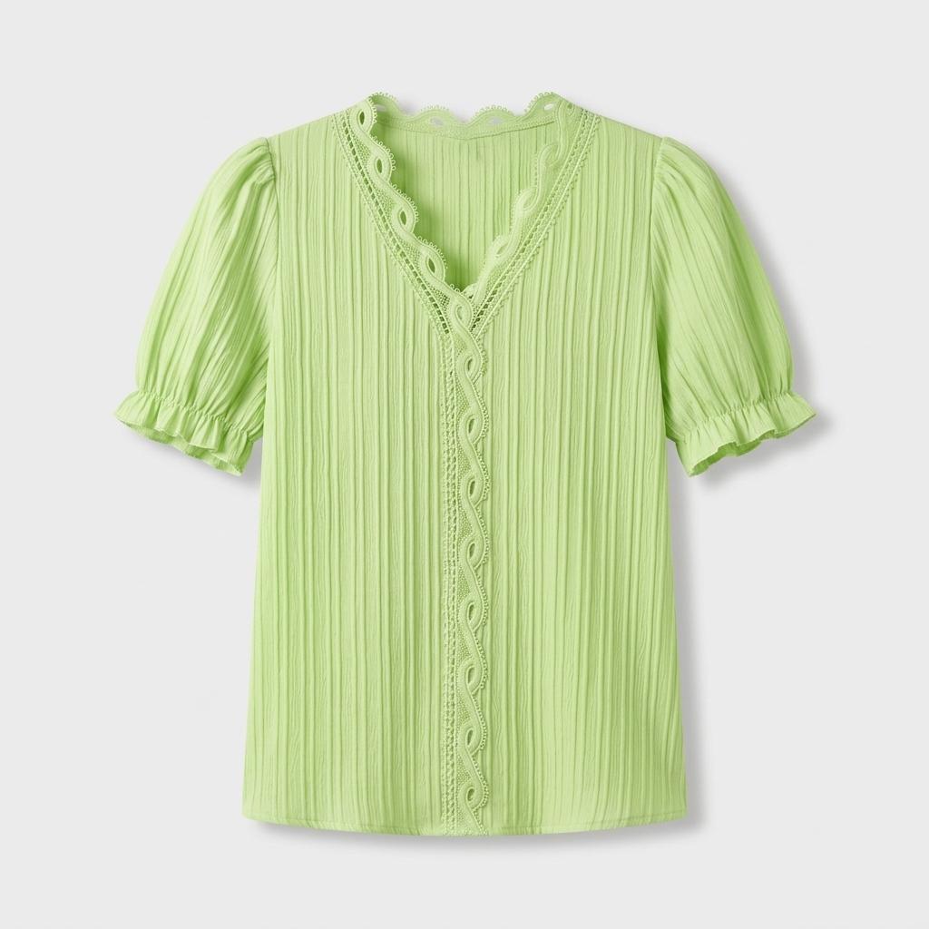 Rivaclo | Women's Short Sleeve V-Neck Blouse – Refined Cut