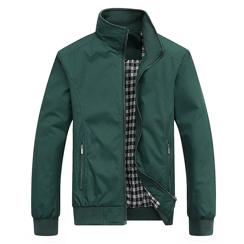 Cardigan homme maille zippé coupe bomber — Vert