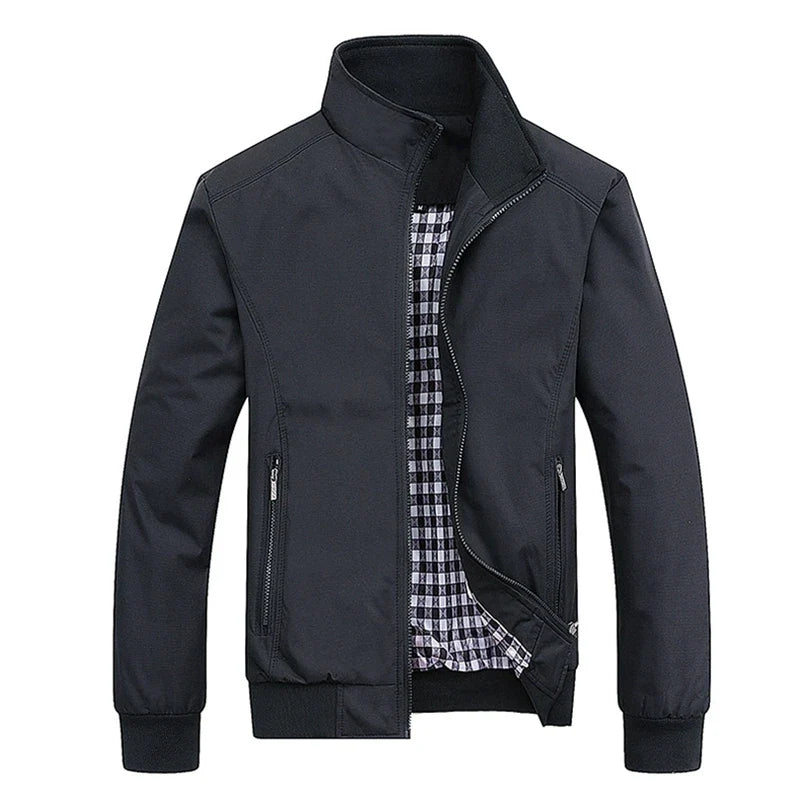 Cardigan homme maille zippé coupe bomber — Noir