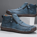 Chaussures homme orthopédiques confort zip latéral — Bleu