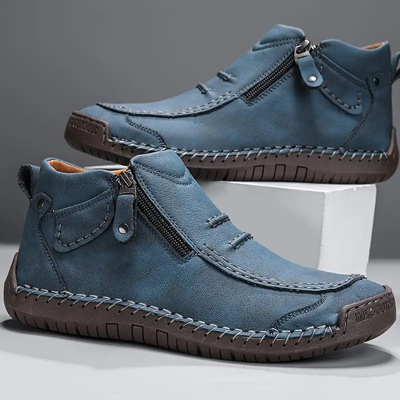Chaussures homme orthopédiques confort zip latéral — Bleu