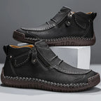Chaussures homme orthopédiques confort zip latéral — Noir