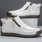 Chaussures homme orthopédiques confort zip latéral — Blanc