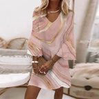 Nathalie | Robe Courte à Manches Évasées