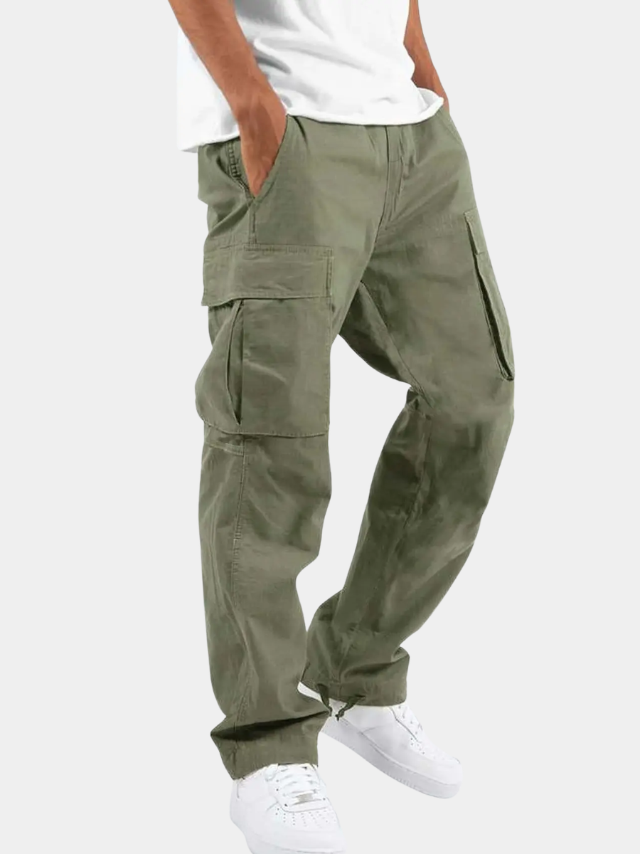 Pantalon cargo homme à cordon coupe ample
