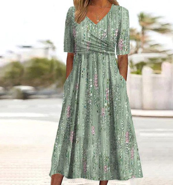 Thérèse | Robe Midi Fleurie d’Été