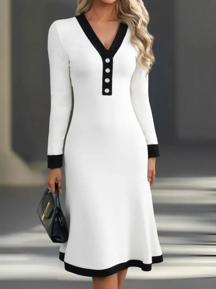 Madeleine | Robe Midi Contrastée