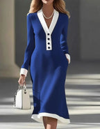Madeleine | Robe Midi Contrastée