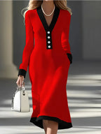 Madeleine | Robe Midi Contrastée