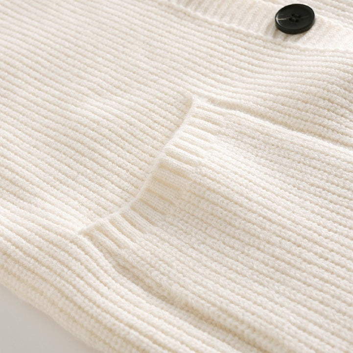Cardigan homme maille à capuche boutonnée