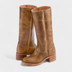 Bottes femme imitation cuir coupe rétro ville 2