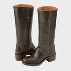 Bottes femme imitation cuir coupe rétro ville 1