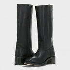 Bottes femme imitation cuir coupe rétro ville 0