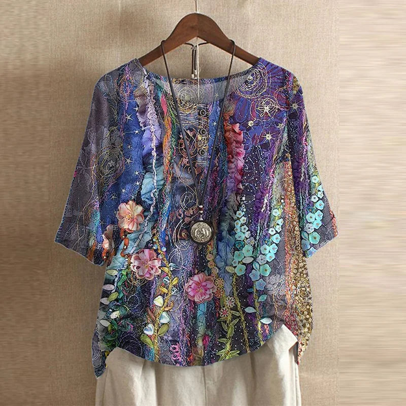 Christine | Blouse Rétro Fleurie