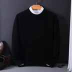 Pull homme maille douce aspect cachemire — Noir