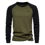 Chemise homme manches longues raglan sportive — Vert
