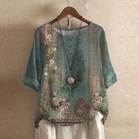 Christine | Blouse Rétro Fleurie