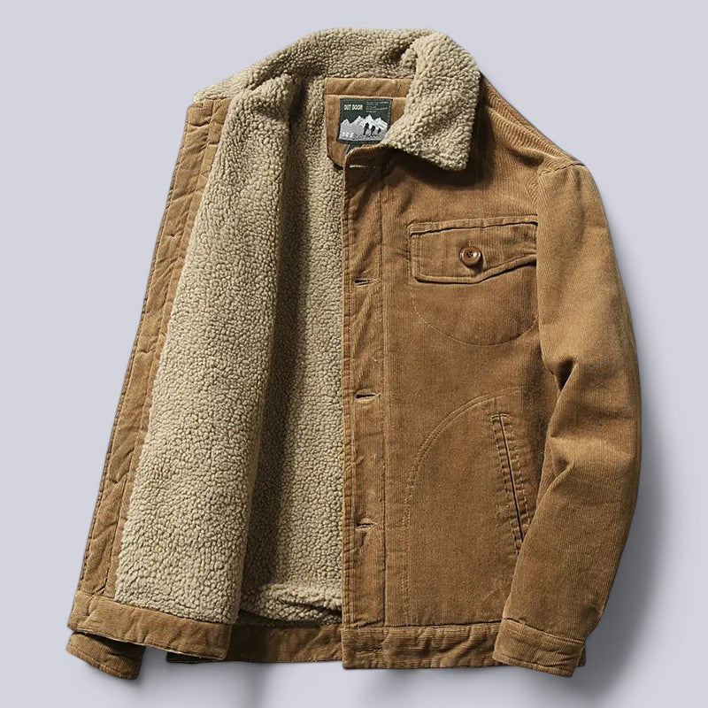 Veste homme en velours côtelé coupe droite 0