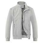 Cardigan homme maille zippé coupe bomber — Gris