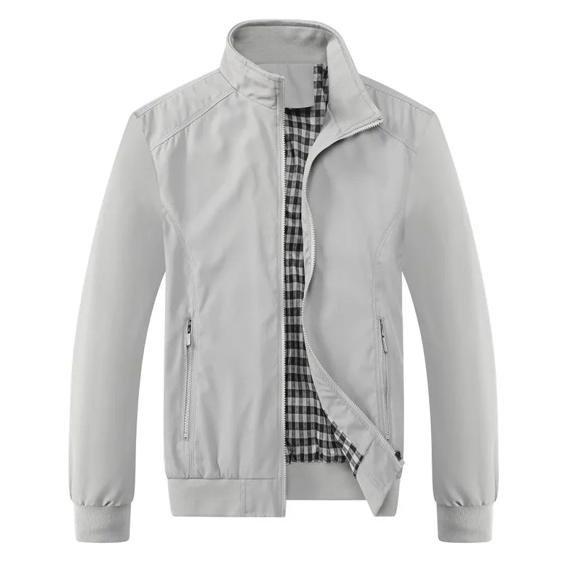 Cardigan homme maille zippé coupe bomber — Gris