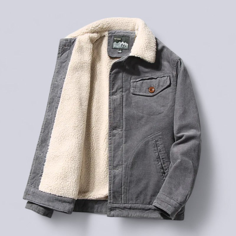 Veste homme en velours côtelé coupe droite 1