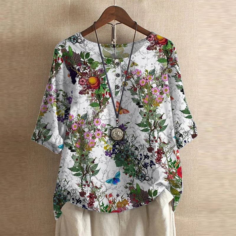 Christine | Blouse Rétro Fleurie