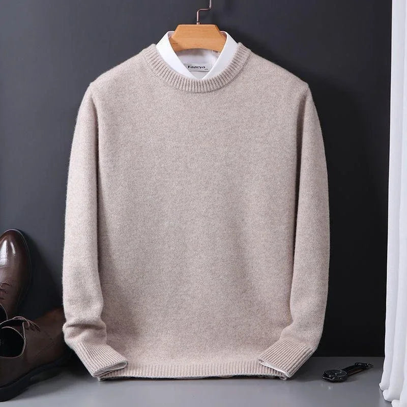 Pull homme maille douce aspect cachemire — Camel