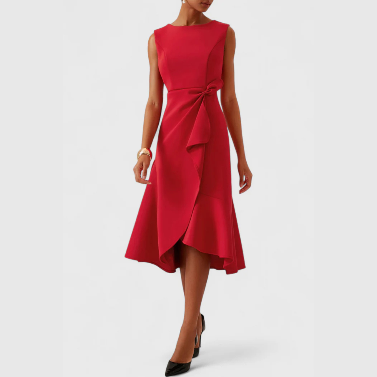 Juliette | Robe Midi Drapée Asymétrique