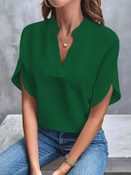 Virginie | Blouse Bleu Ciel Col V