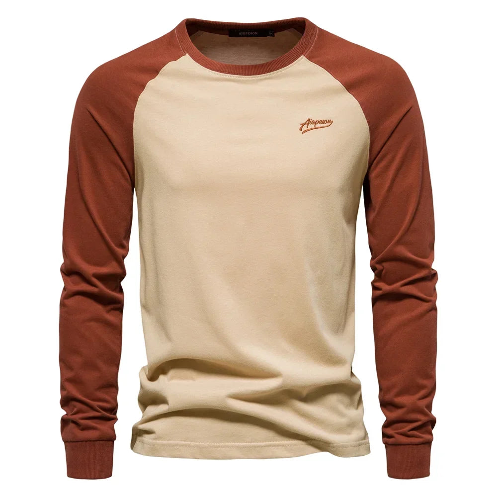 Chemise homme manches longues raglan sportive — Kaki
