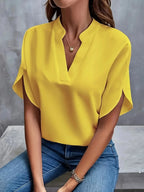 Virginie | Blouse Bleu Ciel Col V