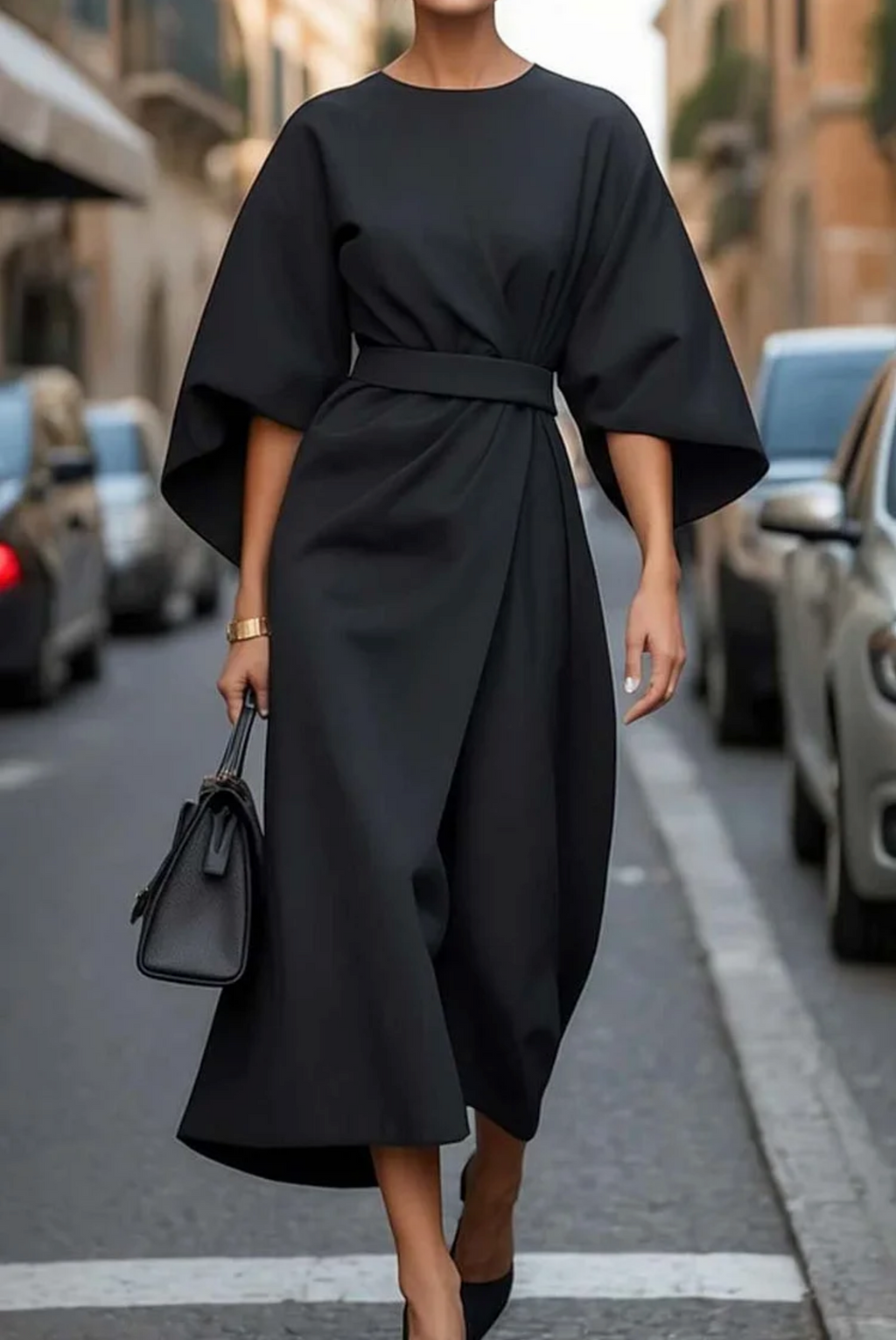 Charlotte | Robe Midi Manches Kimono