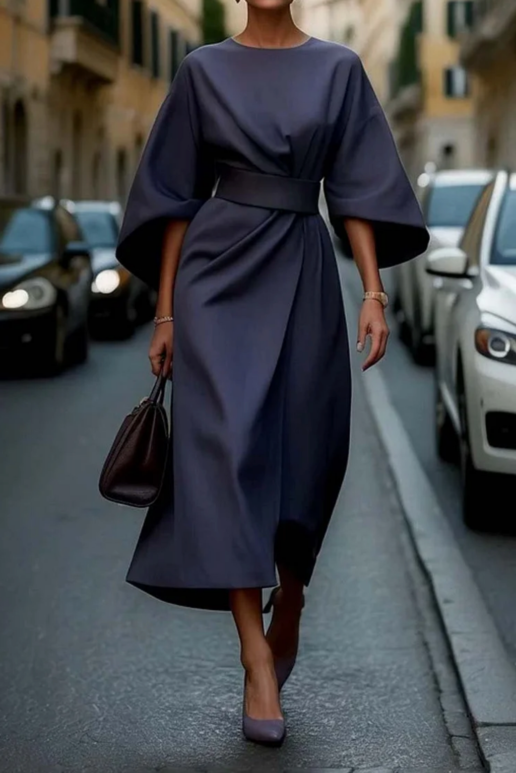 Charlotte | Robe Midi Manches Kimono