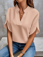 Virginie | Blouse Bleu Ciel Col V