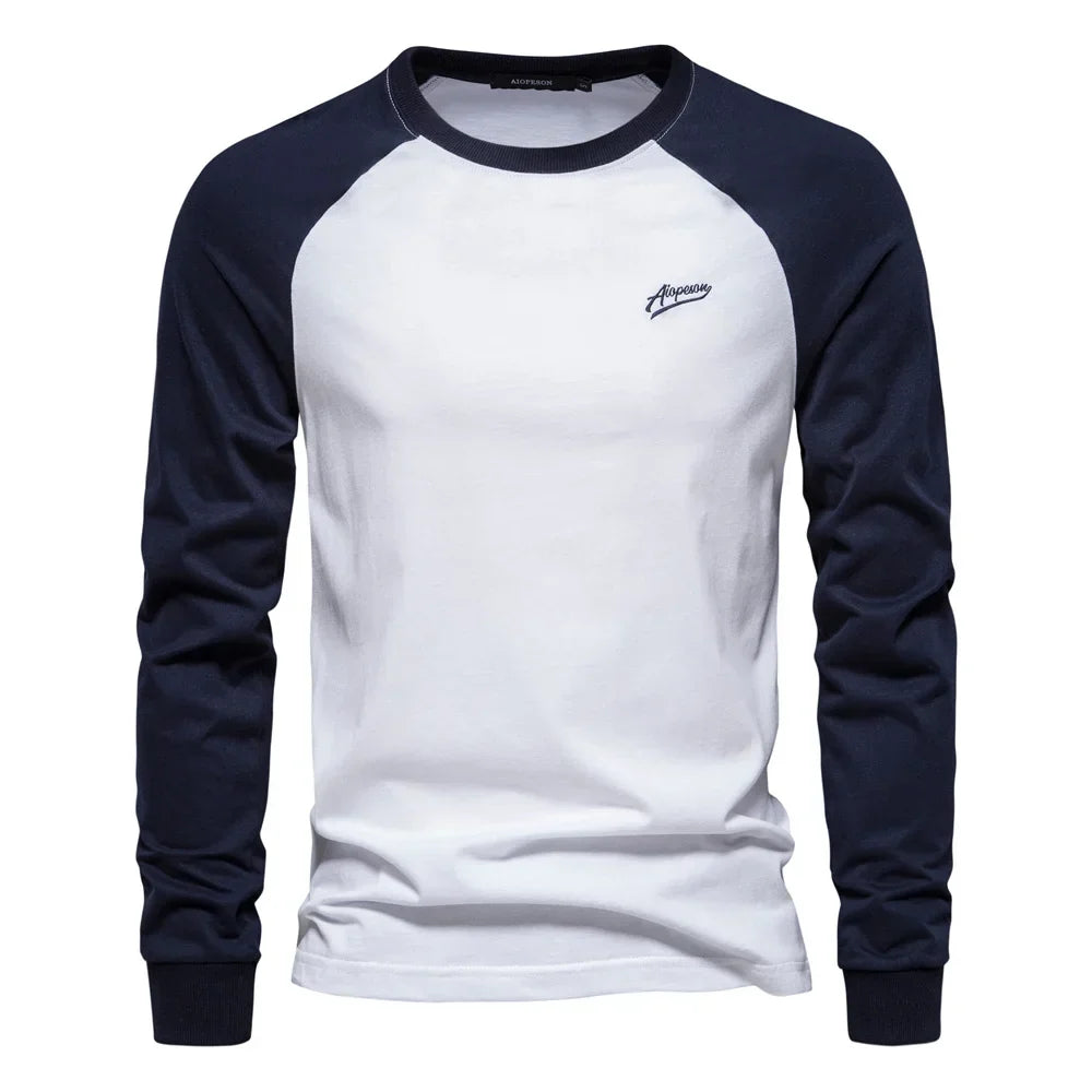 Chemise homme manches longues raglan sportive — Blanc