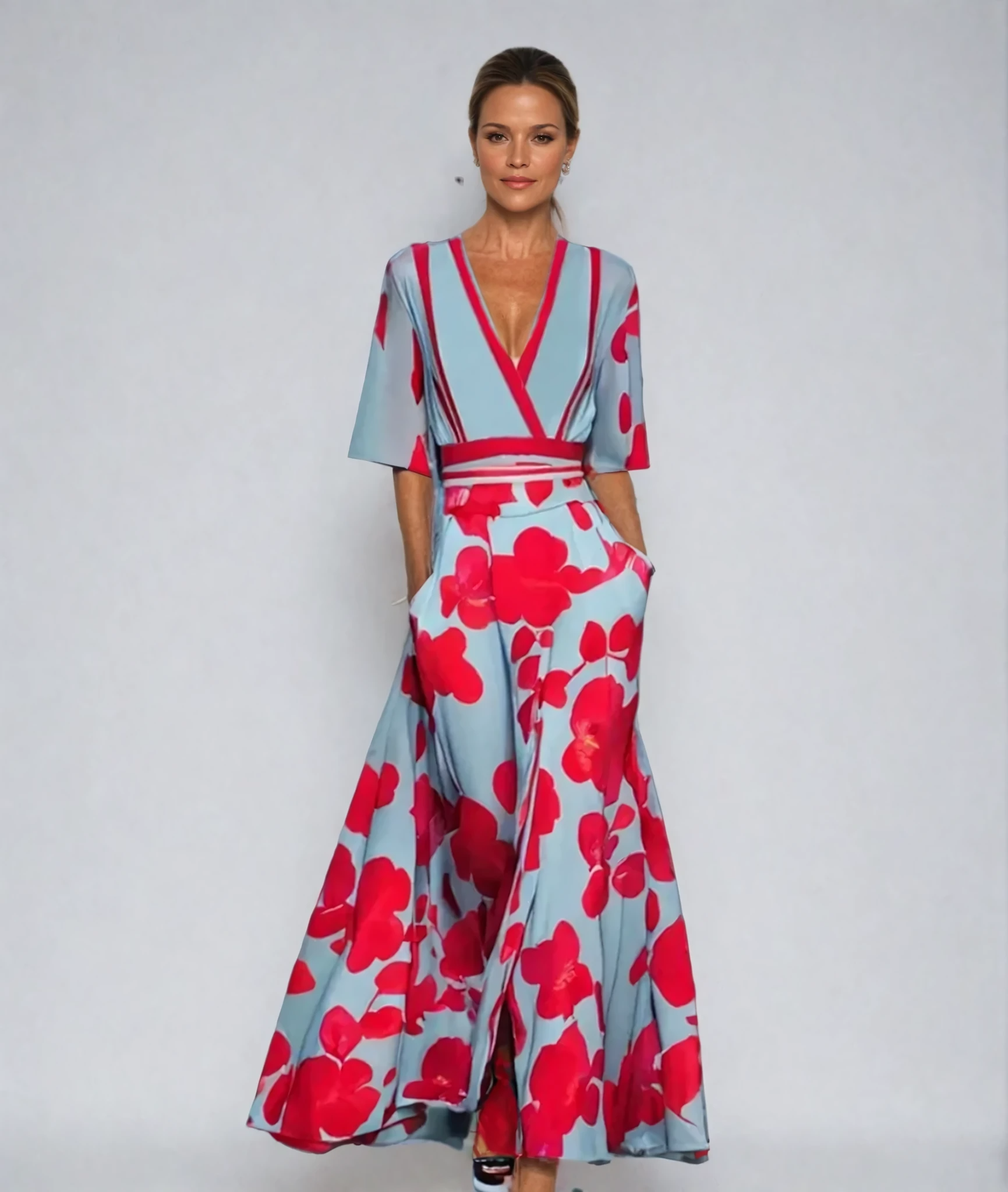 Sophie | Robe Maxi Fleurie Croisée