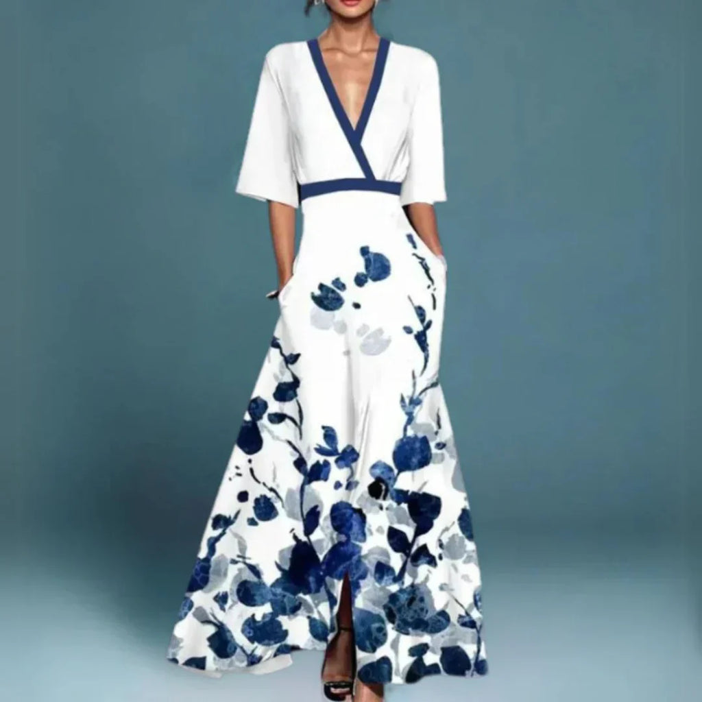 Manon | Robe Maxi Fleurie Cache-Cœur