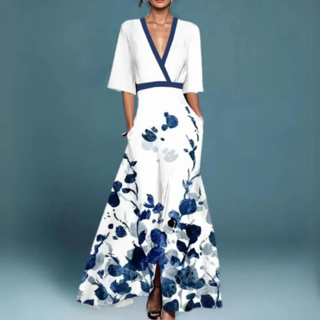Manon | Robe Maxi Fleurie Cache-Cœur