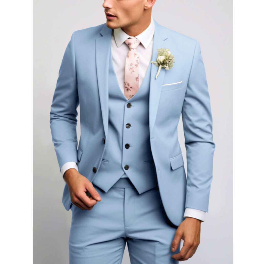 Hugo | Costume Trois Pièces Bleu Ciel