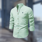 Jake | Chemise Col Mao Vert Olive