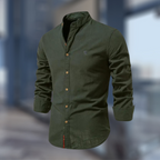 Jake | Chemise Col Mao Vert Olive