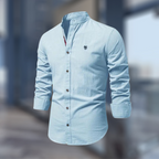 Jake | Chemise Col Mao Vert Olive